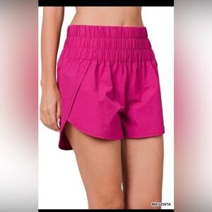 Zenana Outfitters Fuchsia Athletic Shorts